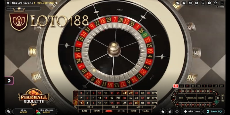 Chơi Roulette chất tại casino Loto188